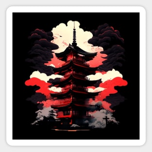 japanese pagoda apocalypse background Magnet